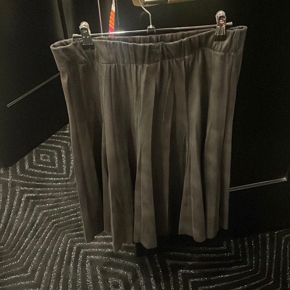 Nice faux leather flairy knee length skirt